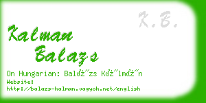 kalman balazs business card